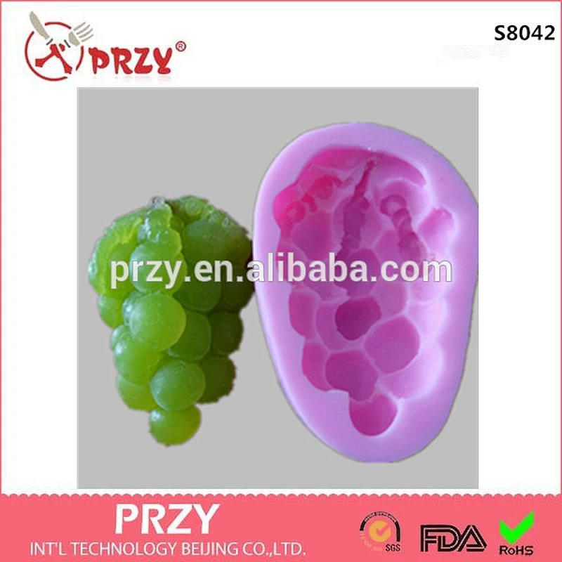 Promotion creative fruits molds silicone 115*80*40 mm grape shape mold for Soap