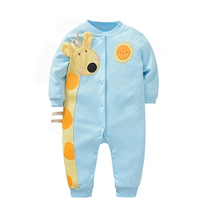 Top sale cute design animal motifs baby boy clothes winter knitted romper
