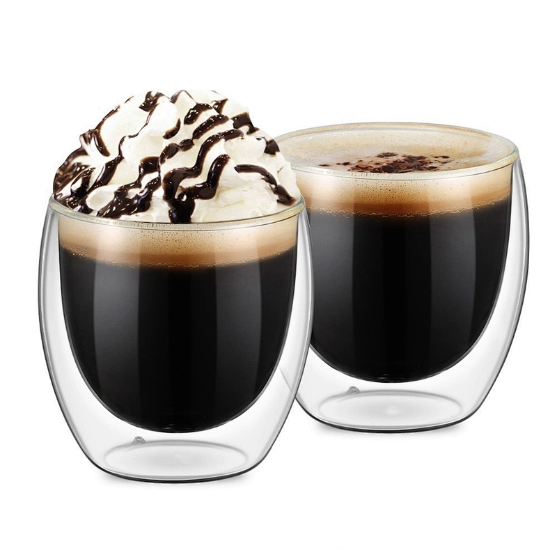 2018 New Product Double Wall Water Cup Glass Coffee Cup High Quality Customized Logo Milk Juice Bottle