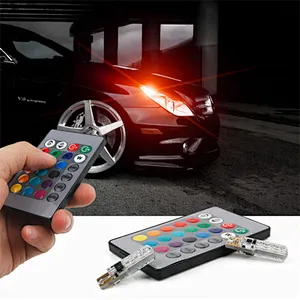 Error Free 12V Strobe Car Light 5050 6SMD Silicon Canbus RGB T10 LED Bulbs
