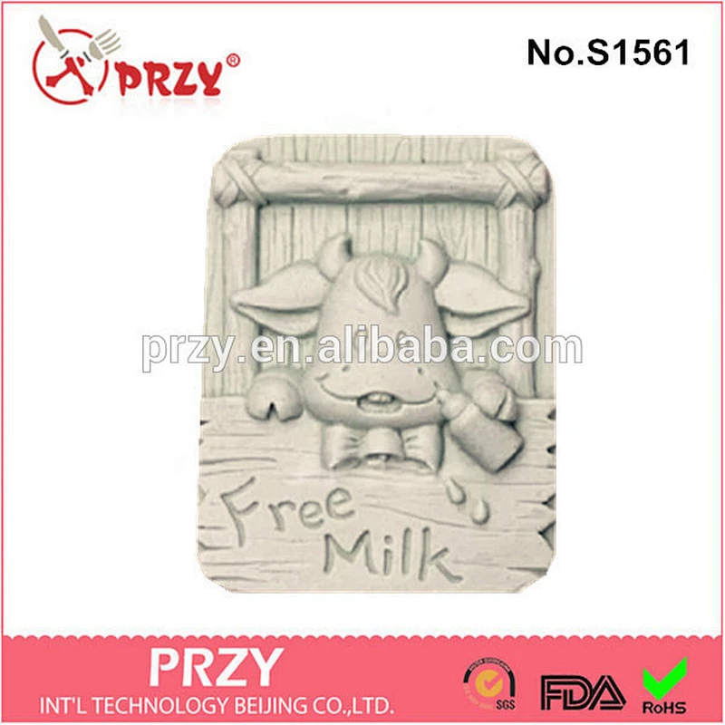 handmade silicone soap mold , cow shape silicone soap mold