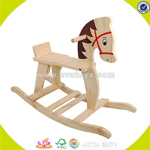 Wholesale popular kids wooden toddler rocking horse high quality wooden rocking horse new fashion baby game W16D019