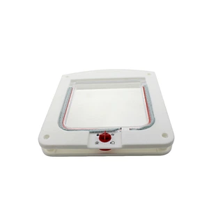Plastic Safe Flap Door 4 Way Lockable Gate for Pet Animal Dog Cat-White Popular