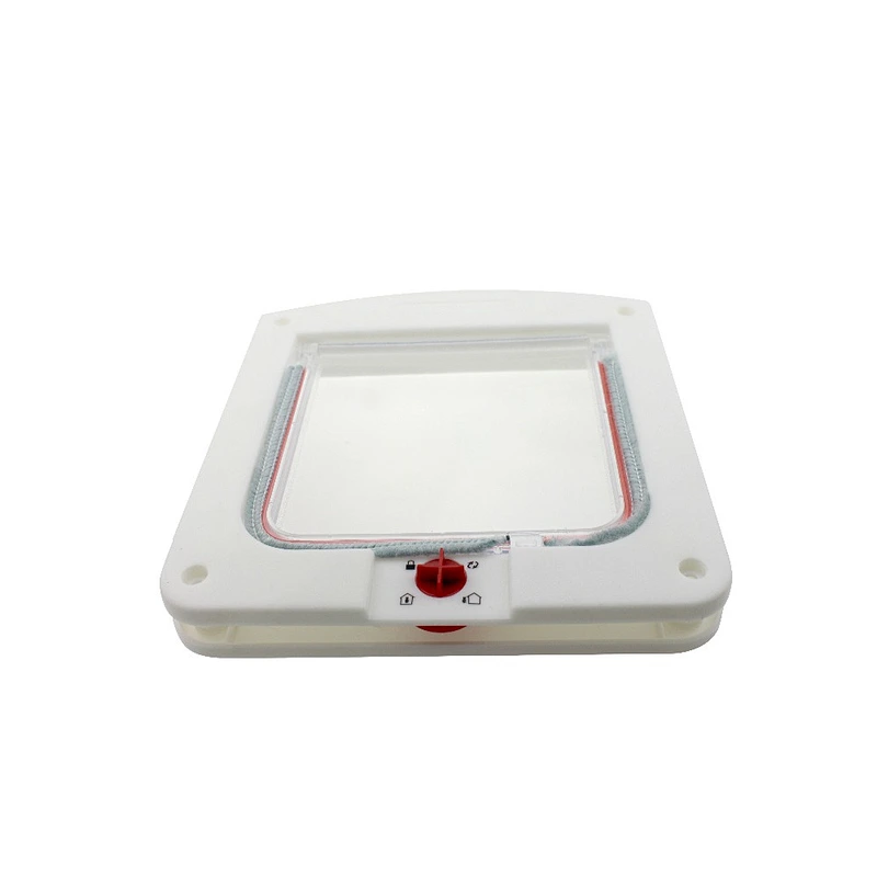 Plastic Safe Flap Door 4 Way Lockable Gate for Pet Animal Dog Cat-White Popular