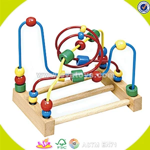 Wholesale hot sale baby wooden beads cubic toy funny wooden beads cubic toy god shape wooden beads cubic maze toy W11B047