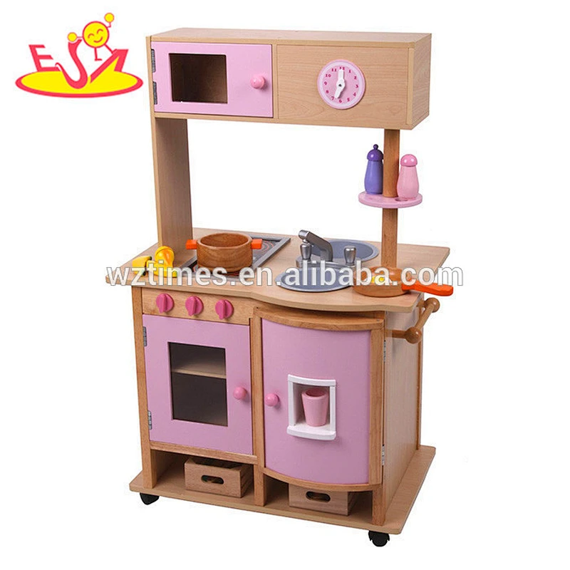 wholesale kids wooden miniature toy kitchen play set W10C114