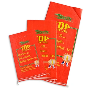 High quality red printing rice bags 25kg,rice packing bag for sale