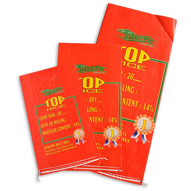 High quality red printing rice bags 25kg,rice packing bag for sale