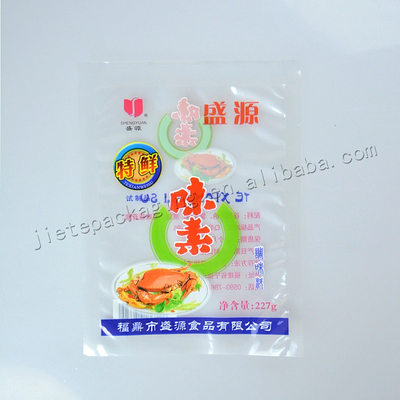 PA/PE plastic food vacuum packaging bag with foil film for snack