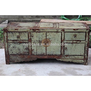 Chinese Antique Furniture recycle wood furniture Green cabinet