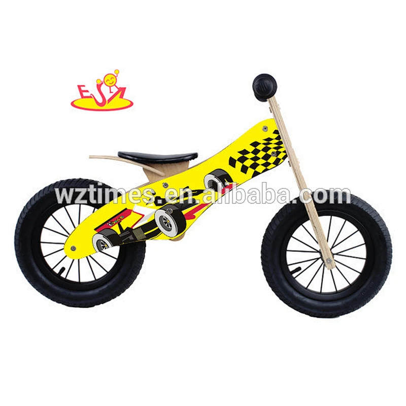 Wholesale top quality kids wooden walking balance bike with funny pattern W16C097-1