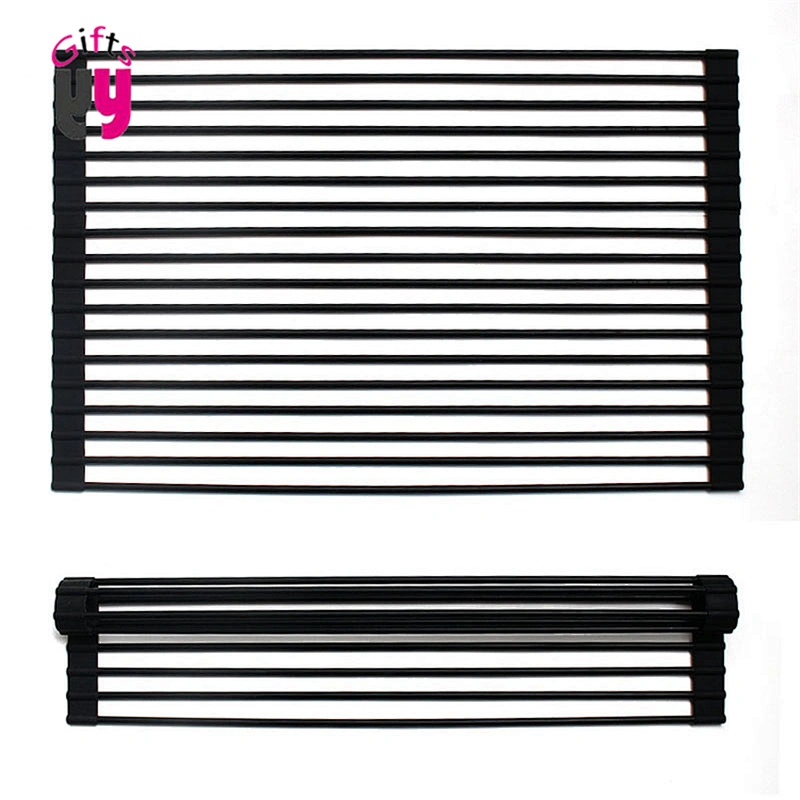 over the sink roll-up silicone dish kitchen drying rack
