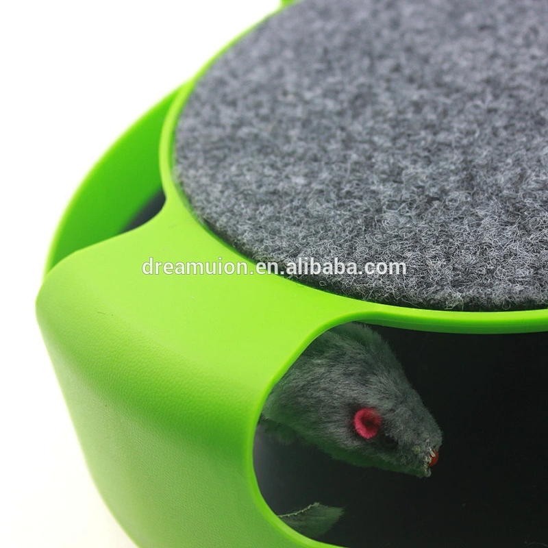 CAT KITTEN CATCH THE MOUSE PLUSH MOVING TOY SCRATCHING CLAW CARE MAT PLAY TOY