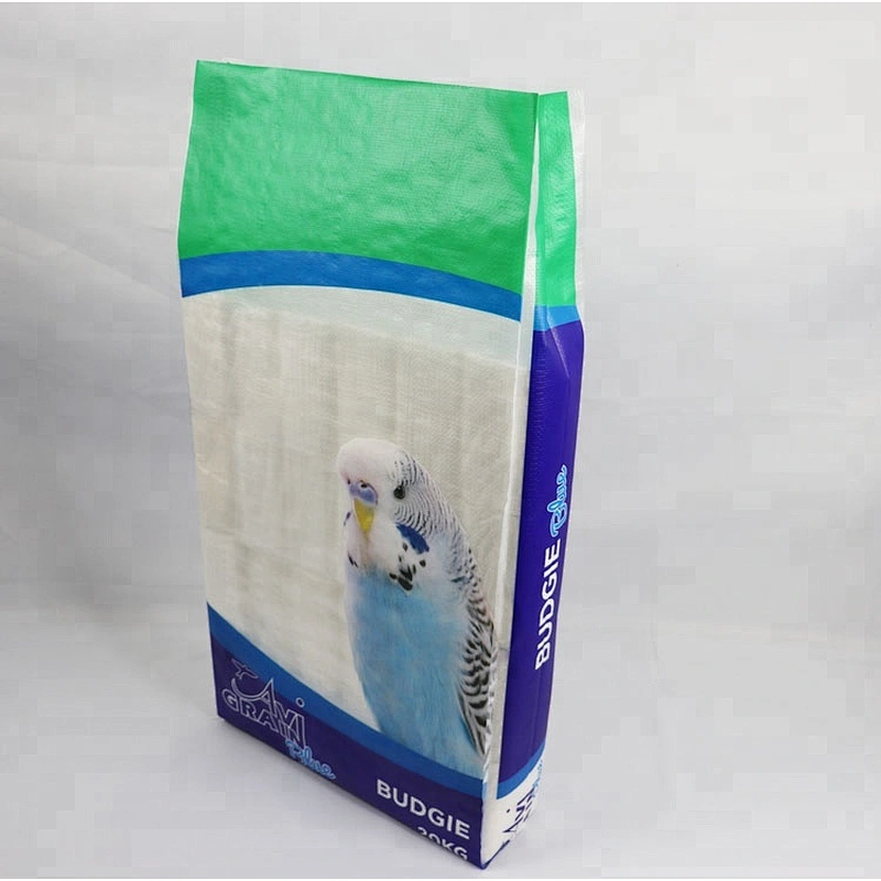 China bopp laminated pp woven birdseed packaging bag,animal feed bag pp woven