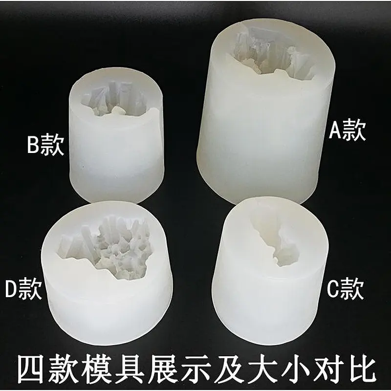 Silica gel 3D Silicone cake molds candy mould crystal icicle 4 shape aroma stone moulds