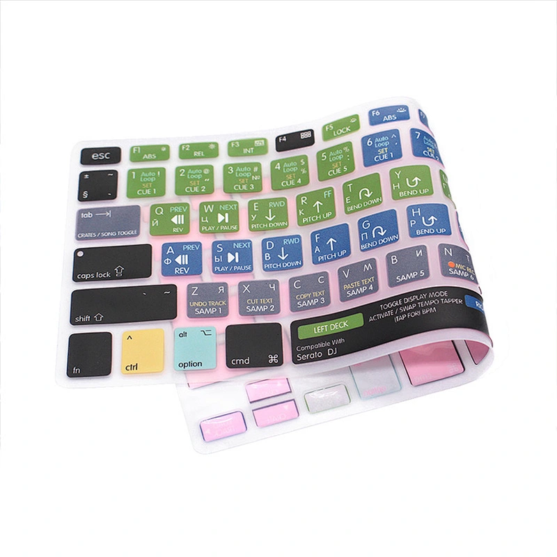 Unique Durable Serato DJ Custom Silicone keyboard shortcuts keyboard skin russian cover for macbook pro 13