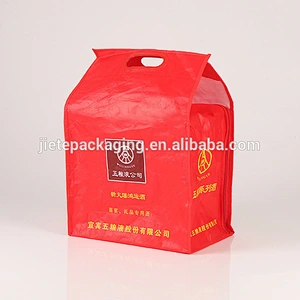 custom order promotional red pp non woven wine bag