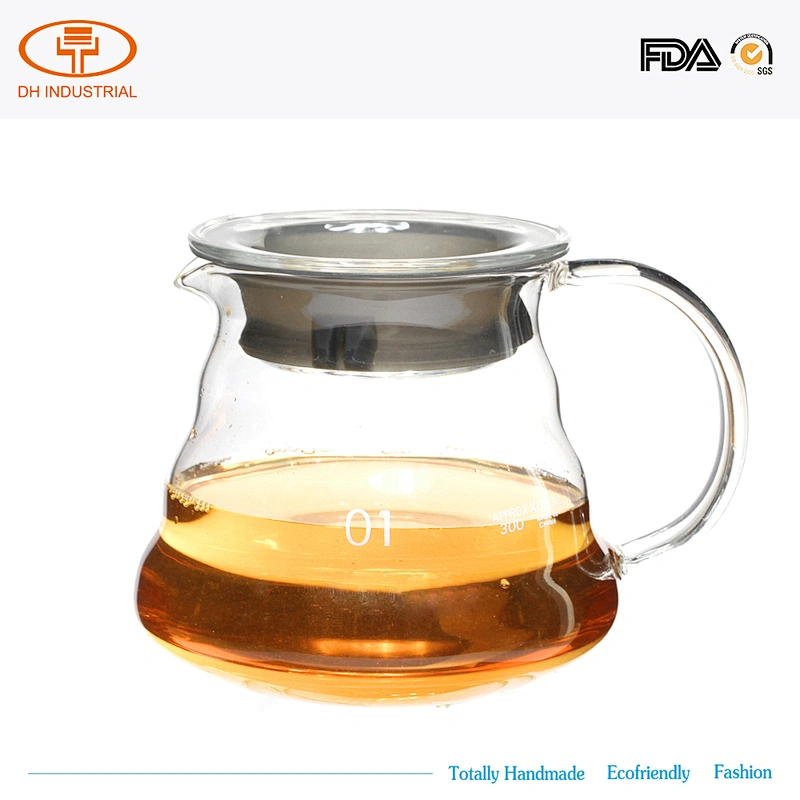 2018 new style glass flower tea pot with 304 stainless steel strainer