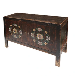 chinese antique shabby chic solid wood painting cabinet