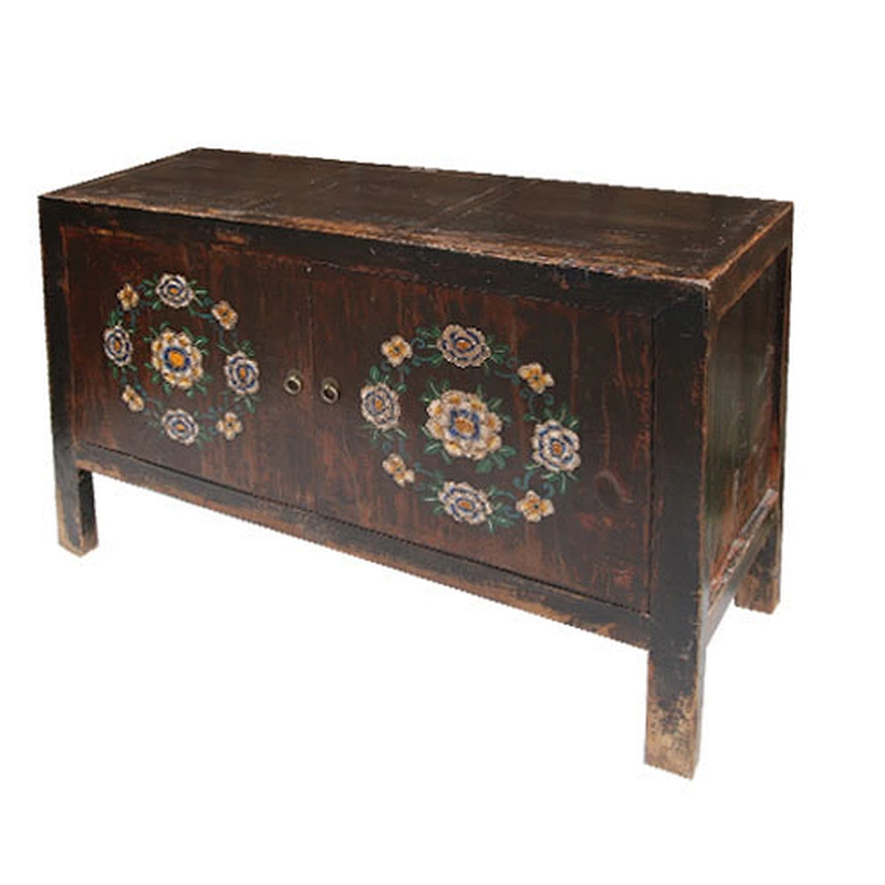 chinese antique shabby chic solid wood painting cabinet