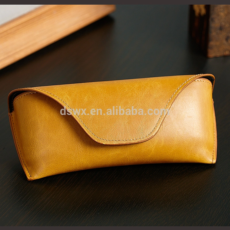 Sunglasses Case Leather Glasses Case with Popper Closure