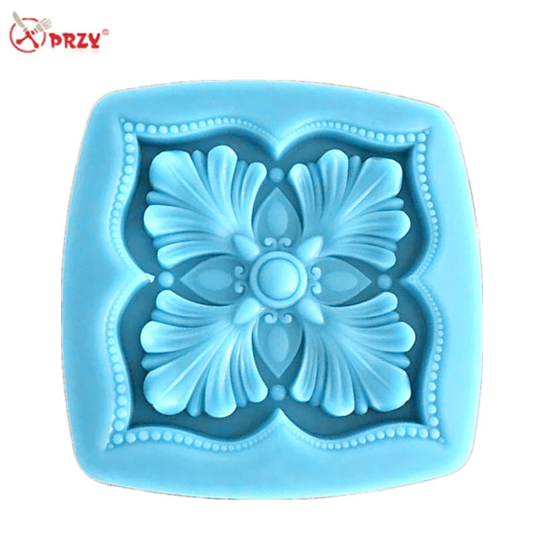 Handmade Square Soap molds curved Edge flower soap Silicone mold