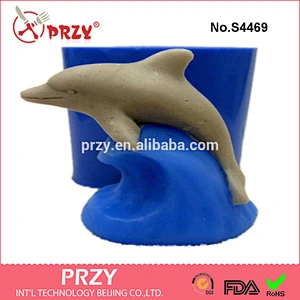 Dolphin on a wave mold for soap silicone 3d soap mold Eco-friendly silicone mold
