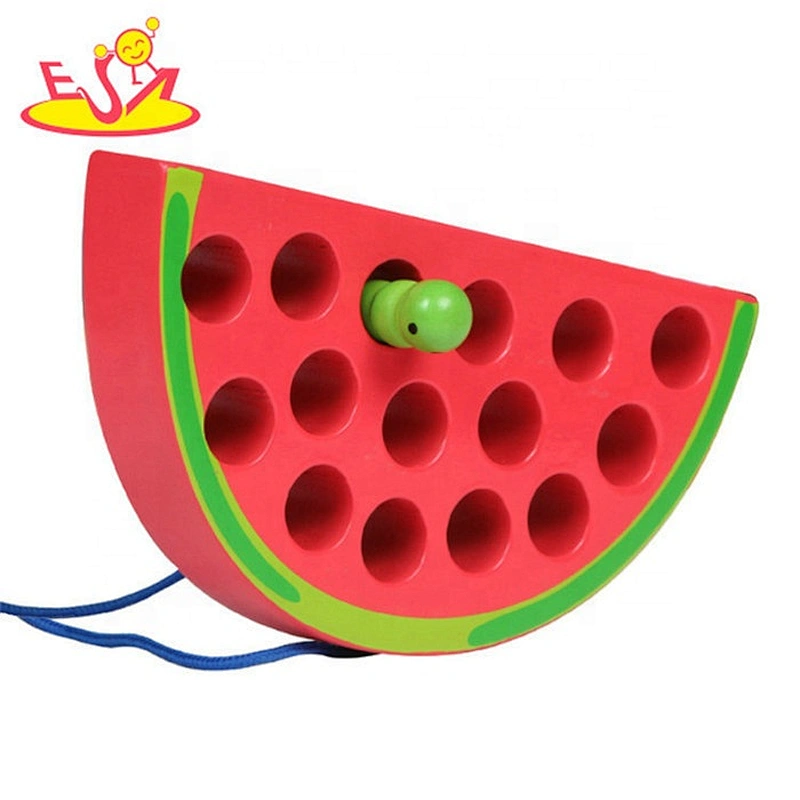 Hot sale threading activity wooden travel lacing game for children W11E094