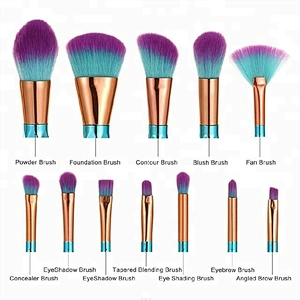 Diamond 12pcs Synthetic Hair Foundation Cosmetic Makeup Brush Set