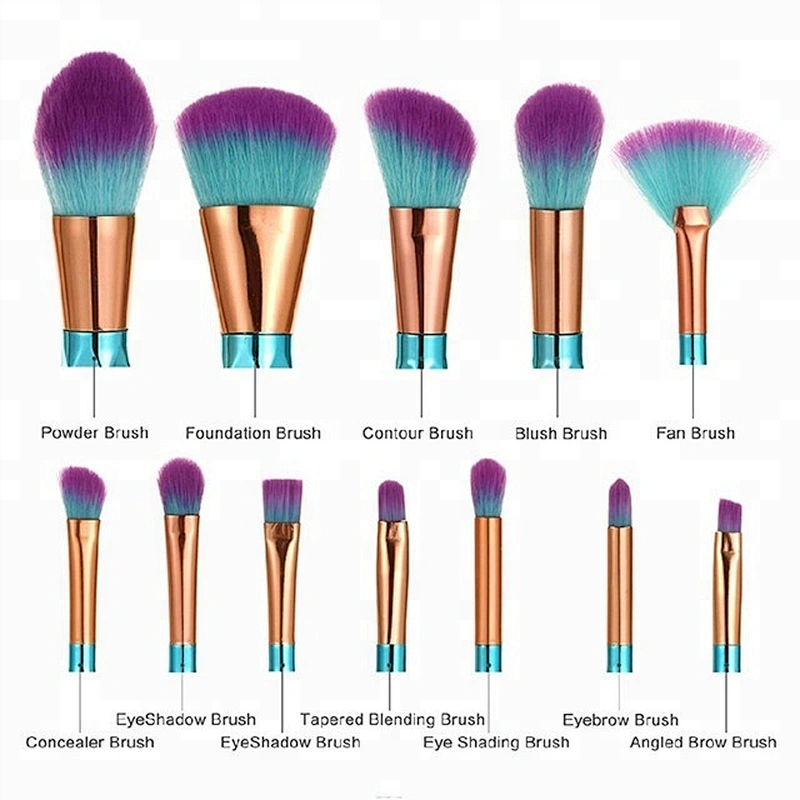 Diamond 12pcs Synthetic Hair Foundation Cosmetic Makeup Brush Set