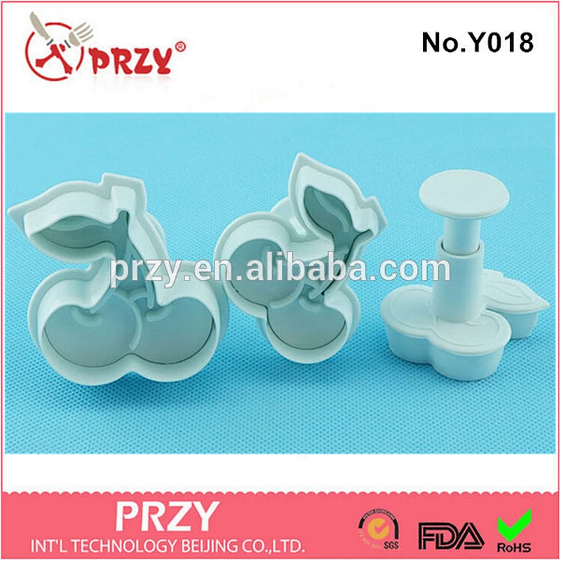 Eco-friendly Y018 decorative fruit fondant plunger cutter tools
