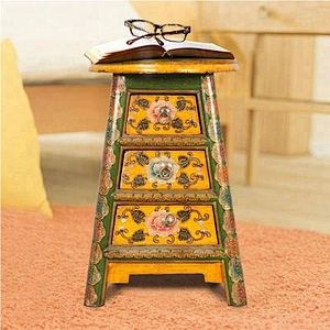 chinese antique handmade rustic wood stool painted furniture