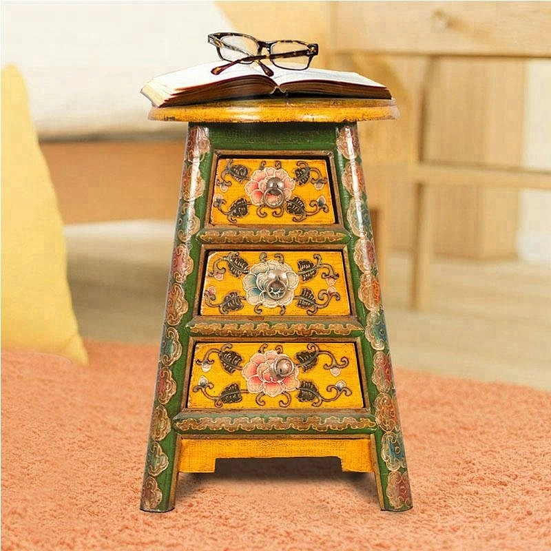 chinese antique handmade rustic wood stool painted furniture