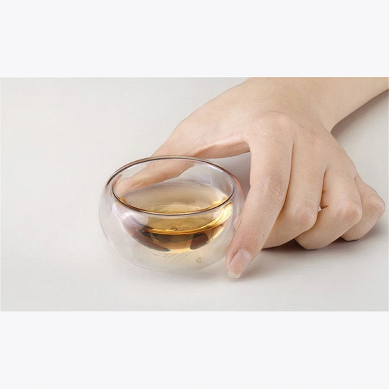 2018 Guangzhou manufactory small cup double wall mug glass tea cup water bottle for tea ware