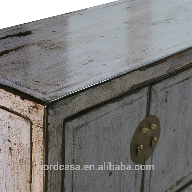 lacquered four drawer six door chinese antique style tv stand