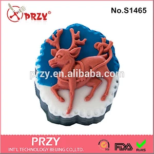 PRZY 2016 New design silicone Sika deer soap mold for sale