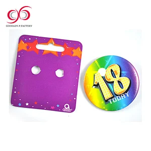 Promotion high quality light up flashing name button badge tag