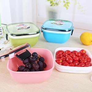 Free Sample Wholesale Supermarket Hot Sale Products Food Grade PP Material School Student Lunch Box Square Fruit Bento Box