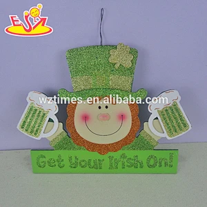 2017 New design wooden festivaly door decorations mini wooden festivaly door decoration W09D015