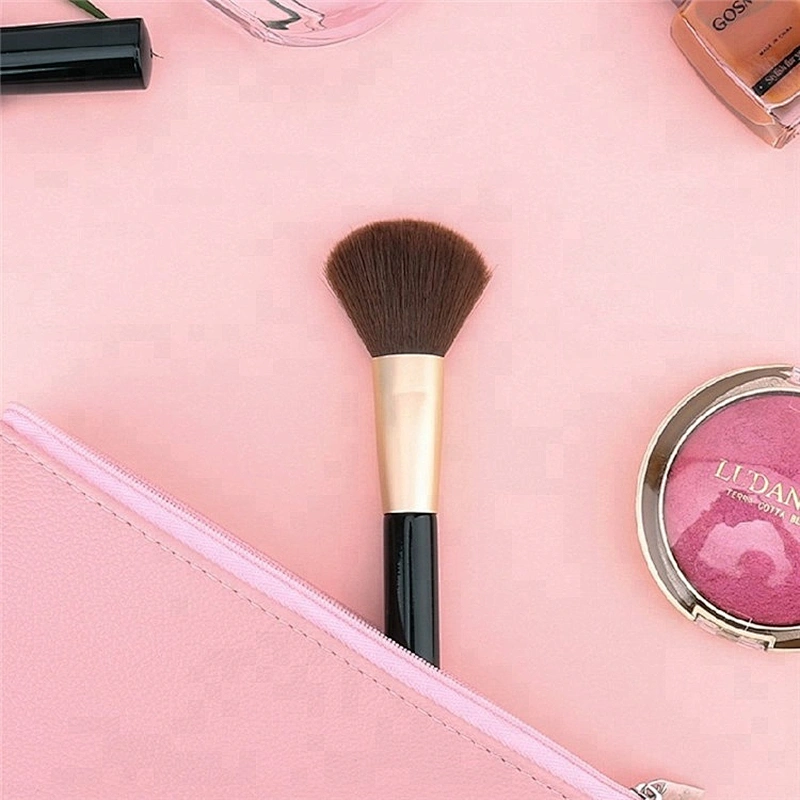 Good Quality Single Rose Gold Custom Hair Facial Shaving Blusher Brushes For Makeup Set