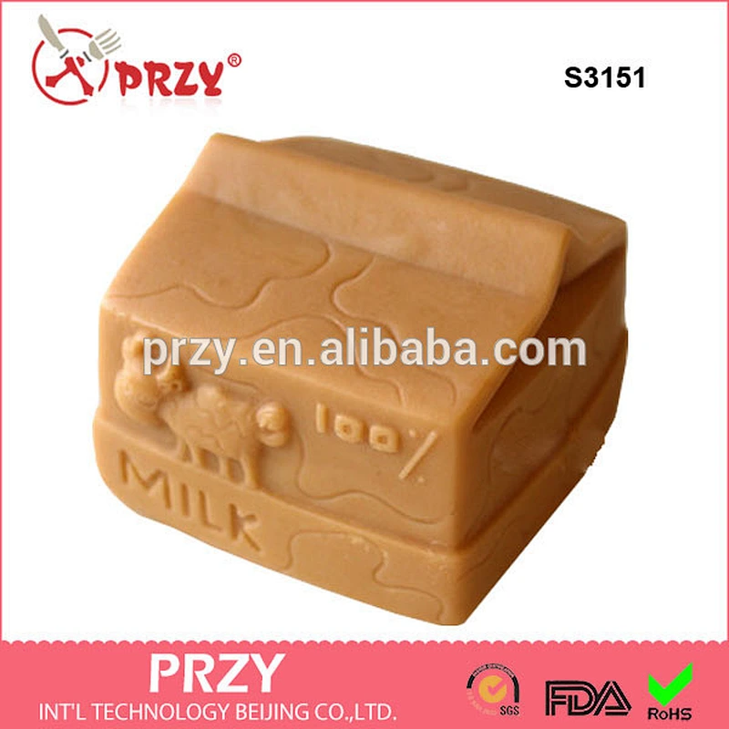 S3151 PRZY Beijing handmade Full size 3D Milk Box Silicone Soap Mold