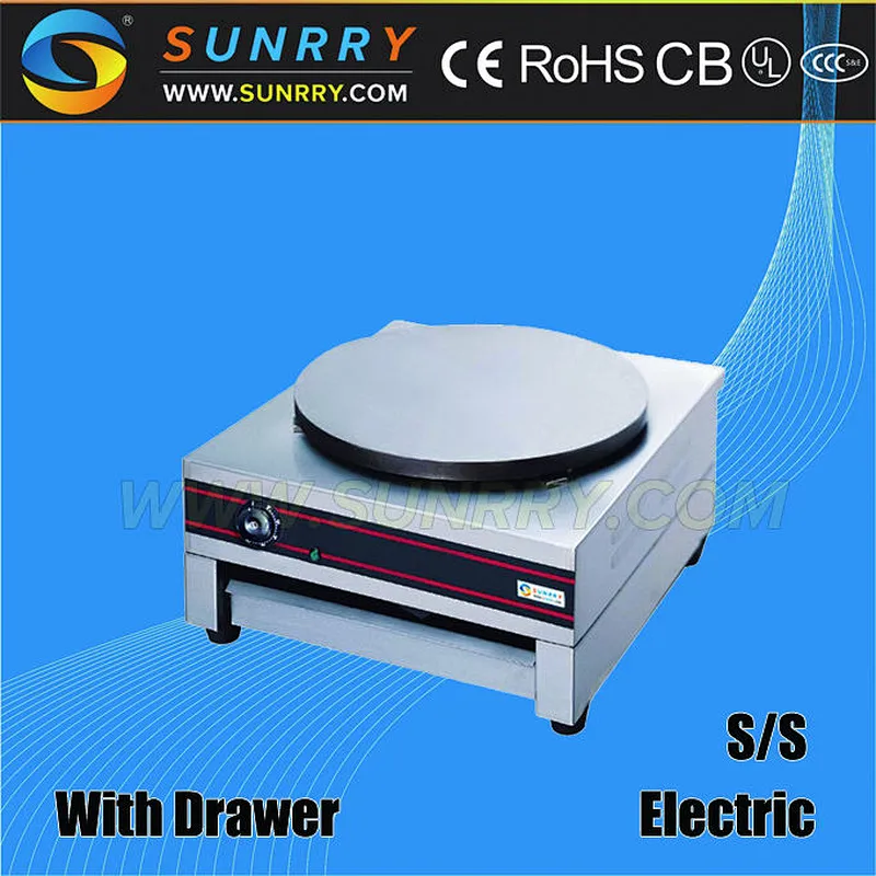 Electric crepe maker with single square head and 400 mm diameter crepe maker machine for pancake (SUNRRY SY-CG1)