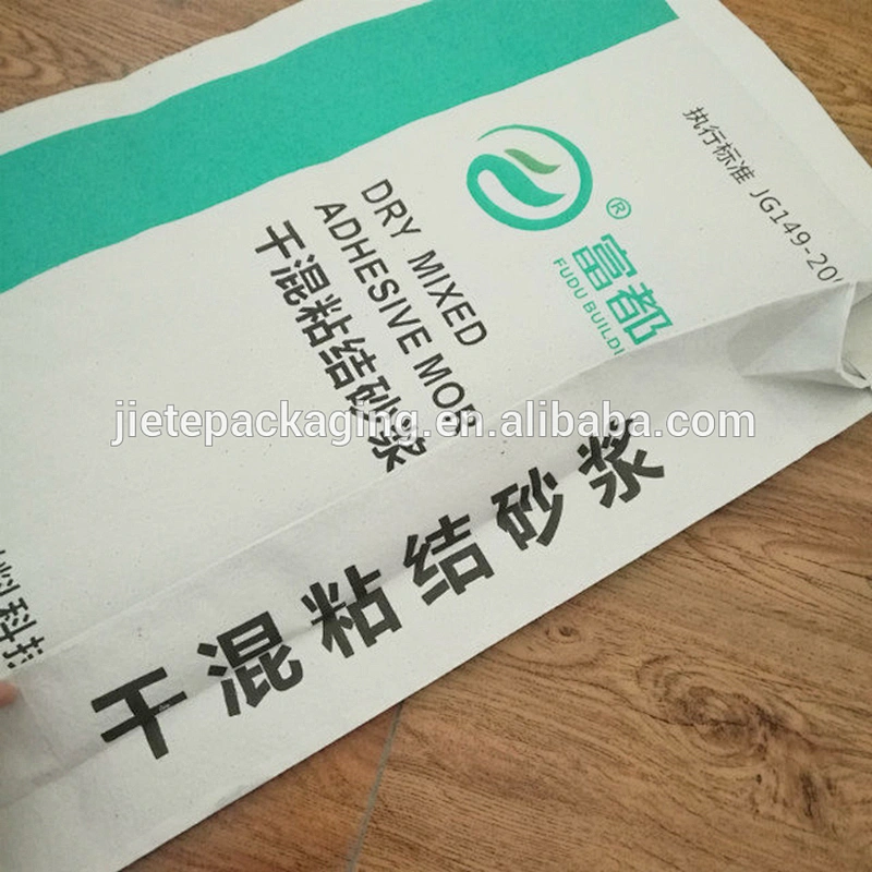 50kg 20kg cement, adhesive for tile kraft paper plastic compound bag size with valve port