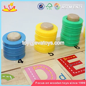 Wholesale educational kids wooden count toy baby preschool teaching aid wooden count toy W12E001