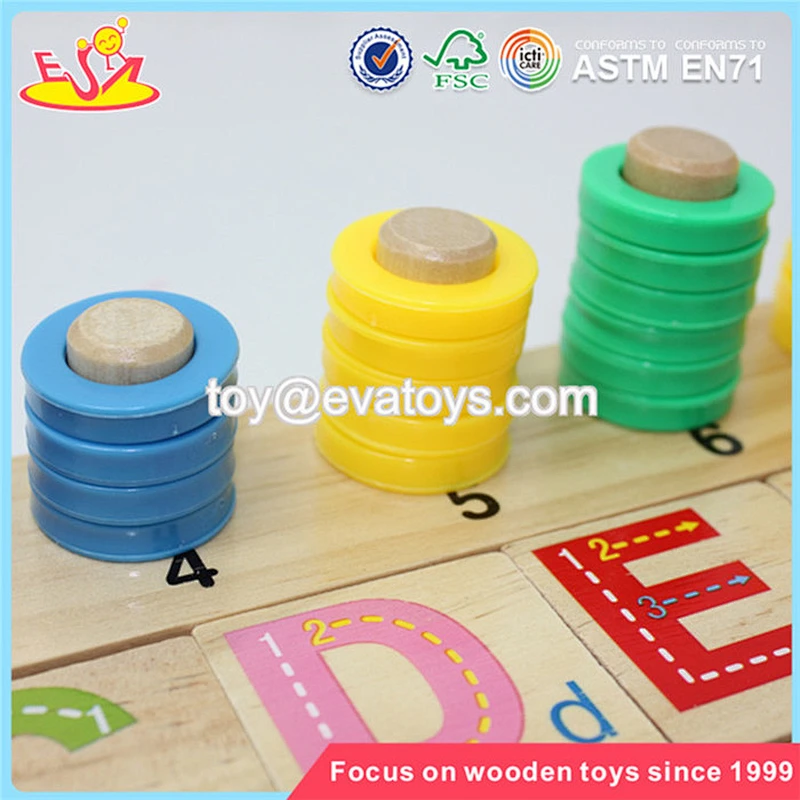Wholesale educational kids wooden count toy baby preschool teaching aid wooden count toy W12E001