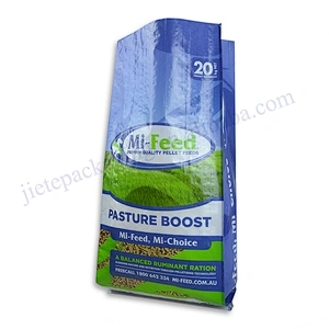 Moisture proof pp woven animal feed bag 20kg plastic pet food packaging sack