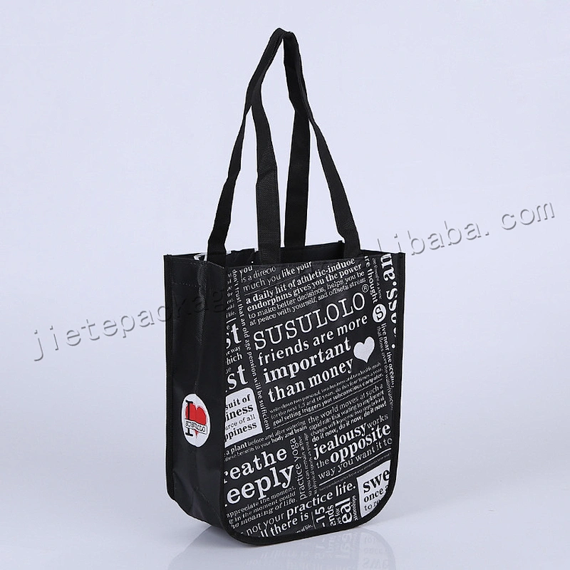 All kinds of fashion cheap black pp non woven shopping bag with handle