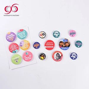 Hot sell clip-on logo can badge button badge with lace