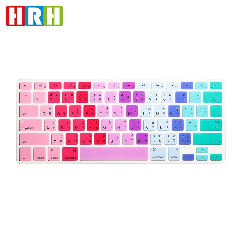 custom rainbow silicone keyboard cover Keyboard Protector for macbook thai keyboard Pro Retina Display 13