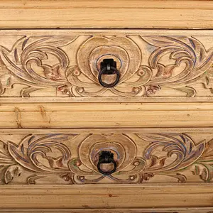 natural color carved chinese antique style living room sideboard